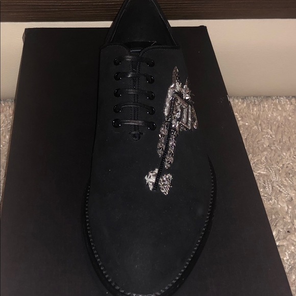 Dolce & Gabbana Men Gun Embellished Suede Oxfords main image 7
